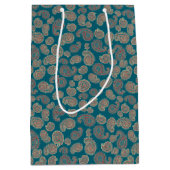 ヘファルムスレッドブルーベージュペイズリー抱き枕 ミディアムペーパーバッグ (正面)