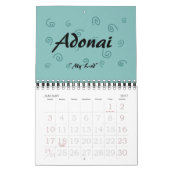 ヘブライおよび英語のG-dの名前 カレンダー (1月 2027)