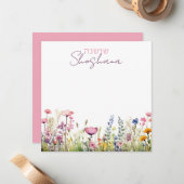 ヘブライかわいらし語+スクリプト名フローラ水色 ノートカード (正面/裏面インサイチュ)