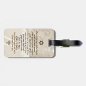 ヘブライスタイリッシュな金文字の旅行者の祈りの言葉 ラゲッジタグ (裏面横)