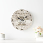 ヘブライスタイリッシュな金文字の旅行者の祈りの言葉 ラージ壁時計 (ホーム)