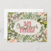 ヘブライチャグサメハッピーホリデーウォーターカラー ポストカード (正面/裏面)