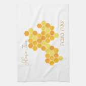 ヘブライ人のシャナ・トバ氏、新ユダヤ人の新年を迎えるハッピー・ハニカム  キッチンタオル (縦)