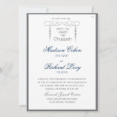 ヘブライ人の結婚式の招待はChuppahの下で私たちに会う 招待状 (正面)