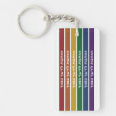 ヘブライ人の「隣人を愛する」虹色のユダヤ人LGBTQ キーホルダー (正面)