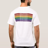 ヘブライ人の「隣人を愛する」虹色のユダヤ人LGBTQ Tシャツ (裏面)