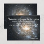 ヘブライ人への手紙11:3 クリスチャン聖書暗記カード ポストカード (正面/裏面)