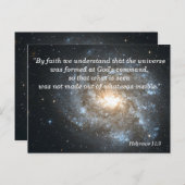 ヘブライ人への手紙11:3 クリスチャン聖書記憶カード ポストカード (正面/裏面)