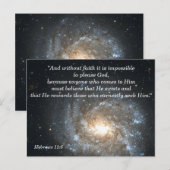 ヘブライ人への手紙11:6 クリスチャン聖書の詩句記憶カード ポストカード (正面/裏面)