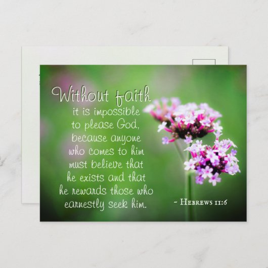 ヘブライ人への手紙11:6  神は彼を求める者を報われる, 聖書 ポストカード (正面/裏面)