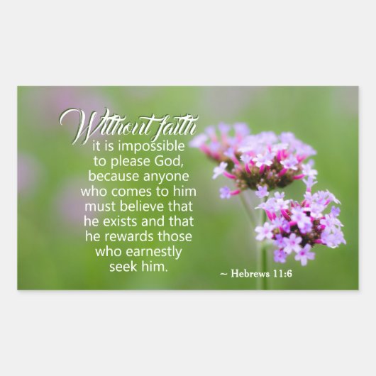 ヘブライ人への手紙11:6  神は彼を求める者を報われる, 聖書 長方形シール (正面)