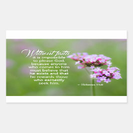 ヘブライ人への手紙11:6  神は彼を求める者を報われる, 聖書 長方形シール