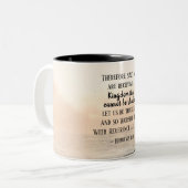 ヘブライ人への手紙12:28 揺るぐことのない王国 ツートーンマグカップ (正面左)
