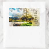 ヘブライ人への手紙 13:5 あなたを決して見捨てず、離れず 長方形シール (バッグ)