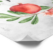 ヘブライ平和賛美のザクロ印刷 ポスター (角)