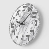 ヘブライ数字ラウンドクロック ラージ壁時計 (傾斜)