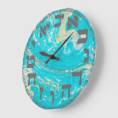 ヘブライ数字ラウンドクロック ラージ壁時計 (傾斜)