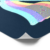 ヘブライ文字アレフグリッチRGBカラー ポスター (角)