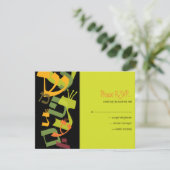 ヘブライ文字ツリーバー（ユダヤ教の）バル・ミツバー返信カード 出欠カード (スタンド正面)