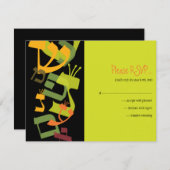 ヘブライ文字ツリーバー（ユダヤ教の）バル・ミツバー返信カード 出欠カード (正面/裏面)