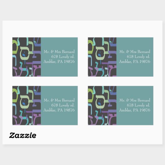 ヘブライ文字差出人住所シール 長方形シール (シート)