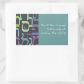 ヘブライ文字差出人住所シール 長方形シール (バッグ)