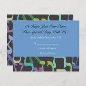 ヘブライ文字星バーバルミツワー返信カード 出欠カード (正面/裏面)