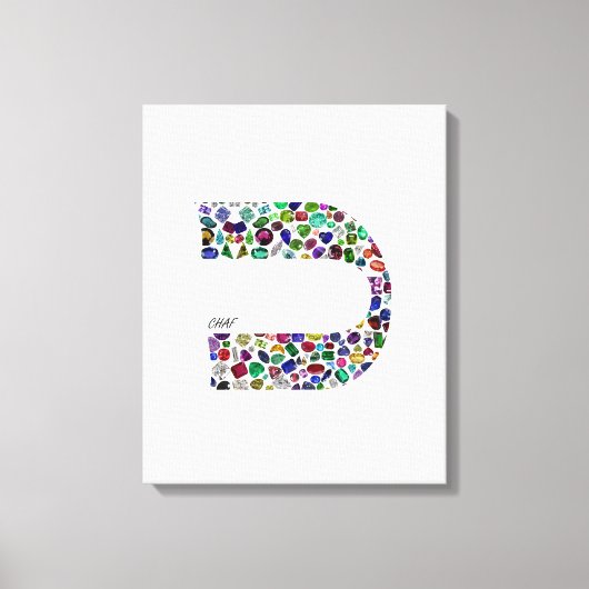 ヘブライ文字'CHAF' キャンバスプリント (正面)