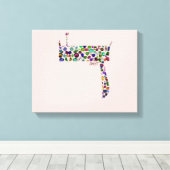 ヘブライ文字DALET キャンバスプリント (インサイチュ (ウッドフロア))