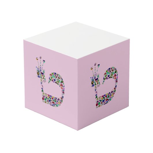 ヘブライ文字'TET' フォトキューブ (正面アングル)