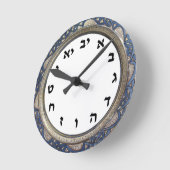 ヘブライ時計ユダヤ文字アルファベット番号アレフベット ラウンド壁時計 (傾斜)