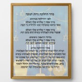 ヘブライ祈りの言葉セデルハドラカトネロハヌカー フォトプラーク (正面)
