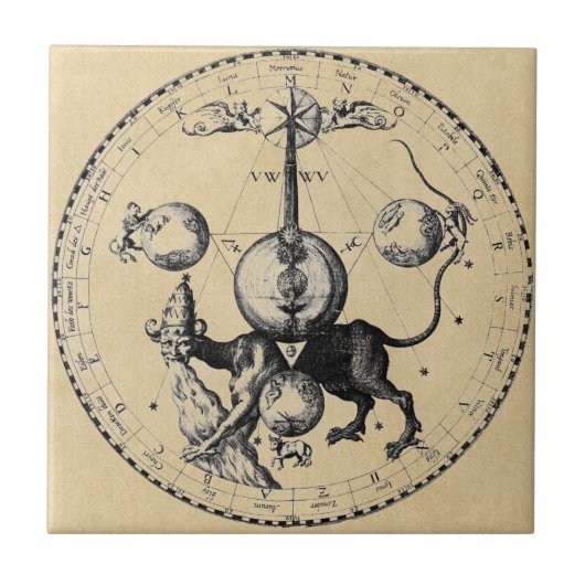 ヘブライ神秘哲学の紋章の曼荼羅 タイル (正面)