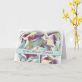 ヘブライ誕生日の抽象芸術の水彩画カード カード (黄色い花)