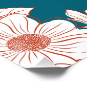 ヘブライ語でイスラエルのシェマ |ユダヤ祈りの言葉フラワーアート ポスター (コーナー)