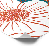 ヘブライ語でイスラエルのシェマ |ユダヤ祈りの言葉フラワーアート ポスター (角)