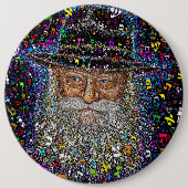 ヘブライ語の文字で作られたLubavitcherリベート 缶バッジ (正面)