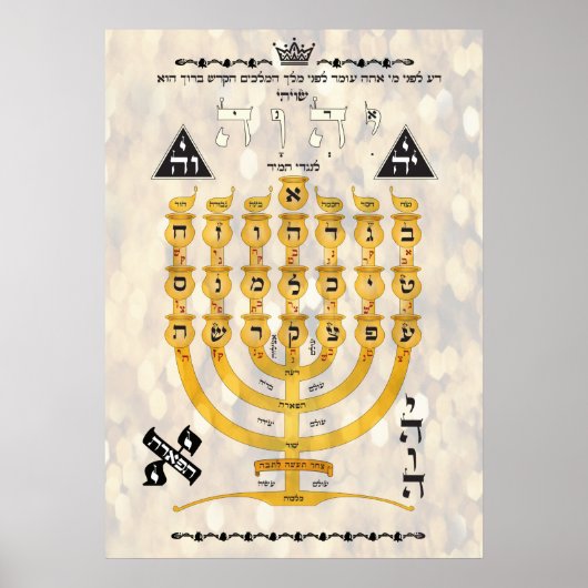 ヘブライ語の文字で表示 ポスター (正面)