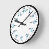 ヘブライ語の文字番号丸い時計 ラウンド壁時計 (傾斜)