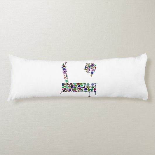 ヘブライ語の文字(HEY) ボディピロー (正面)