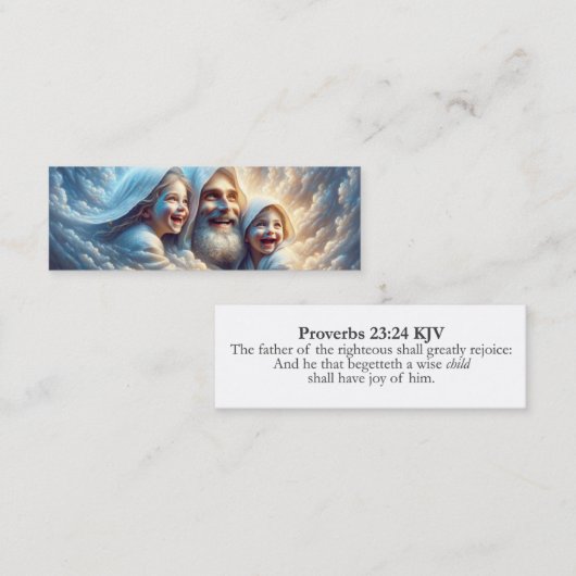 ヘブライ語の父 – 箴言23:24 KJVカードミニ スキニー名刺 (正面/裏面)