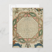 ヘブライ語の聖書の中から書かれたページ ポストカード (正面/裏面)