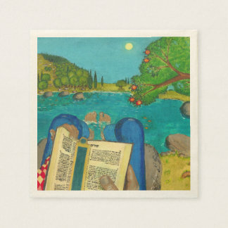 ヘブライ語の聖書の詩篇1ユダヤ教のキリスト教絵画 スタンダードカクテルナプキン