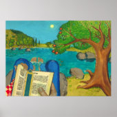 ヘブライ語の聖書の詩篇1ユダヤ教のキリスト教絵画 ポスター (正面)