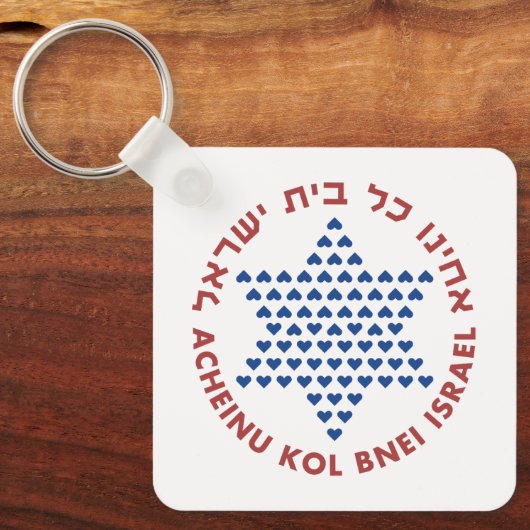 ヘブライ語アカイヌコルBeitイスラエル捕虜祈りの言葉 キーホルダー (正面)