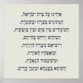 ヘブライ語アカイヌコルBeitイスラエル捕虜祈りの言葉 ポスター (正面)