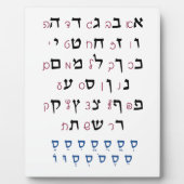 ヘブライ語アルファベットとニクッド・ユダヤ人教育色 フォトプラーク (正面)