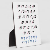 ヘブライ語アルファベットとニクッド・ユダヤ人教育色 フォトプラーク (側面)