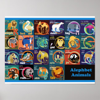 ヘブライ語アルファベットポスター ポスター