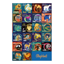 ヘブライ語アルファベットポスター